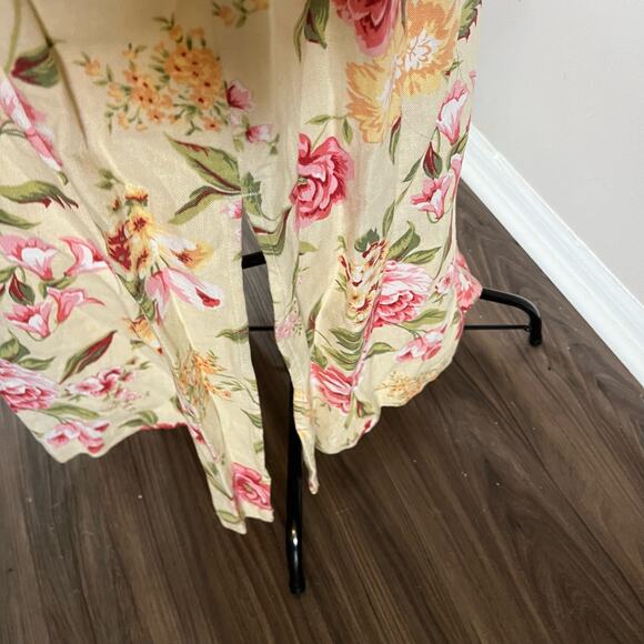 Vtg Y2K 2000s Linen Floral Tank Button Detail Casual Maxi Dress Sz M Cottagecore - Picture 6 of 8